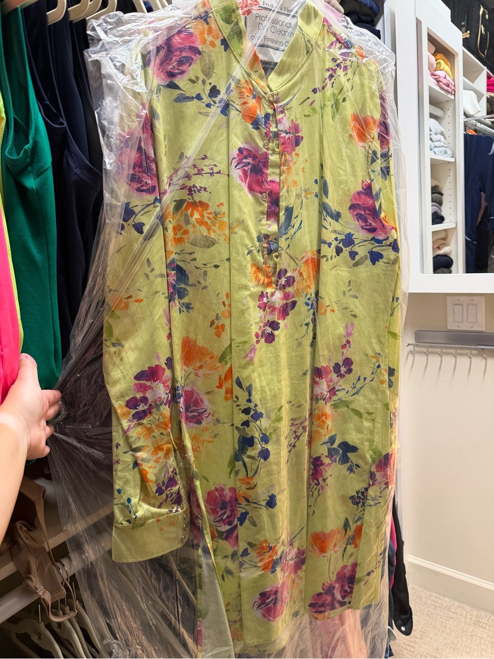 Floral Light Green Men's Kurta Maxi by
